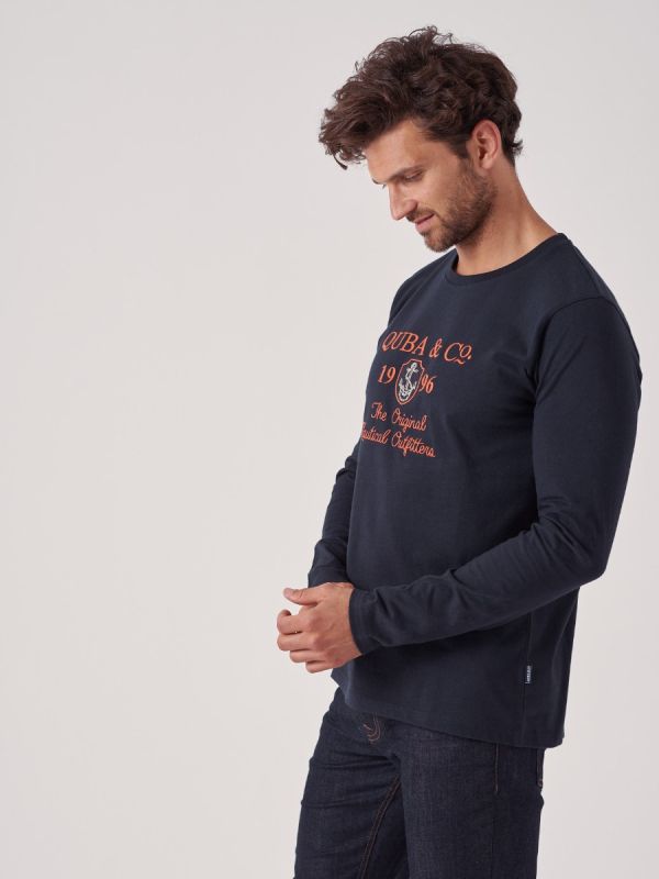 Elliot NAVY Long Sleeve T-Shirt | Quba & Co