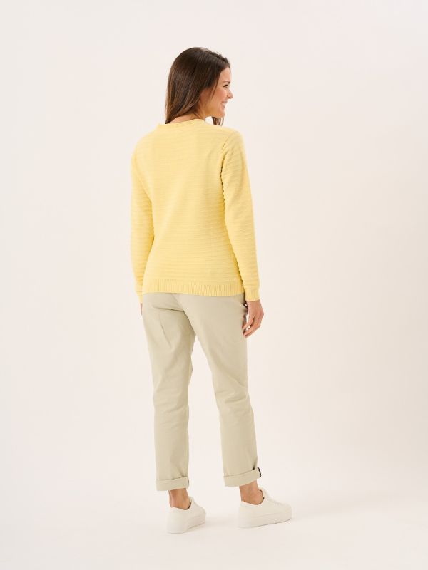 Light Yellow 3D Purl Knit Striped Jumper - Elma