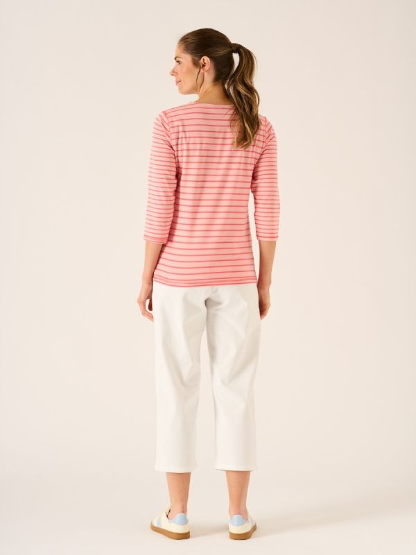 Striped Oui Shirt - Coral/Pink
