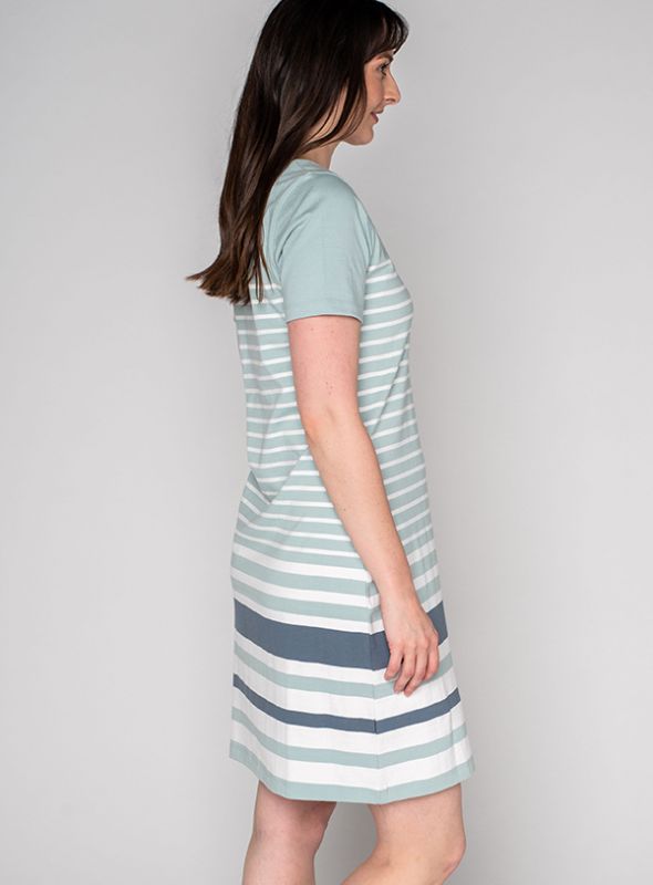 Elza Striped Dress - Seamist Green