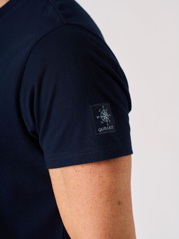 Navy Quba and Co Lifestyle Wave Print T-Shirt - Errol