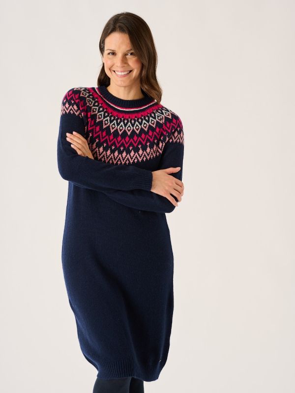 Felix Embroidery Navy Dress