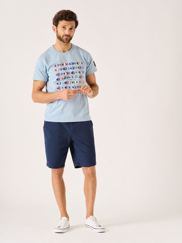 Finley Quba and Co Fish Style Blue Graphic T-Shirt