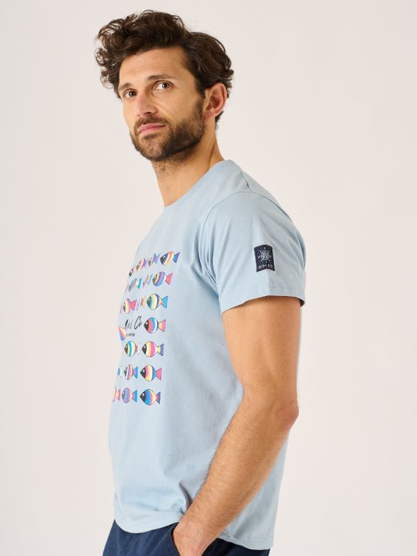 Finley Quba and Co Fish Style Blue Graphic T-Shirt