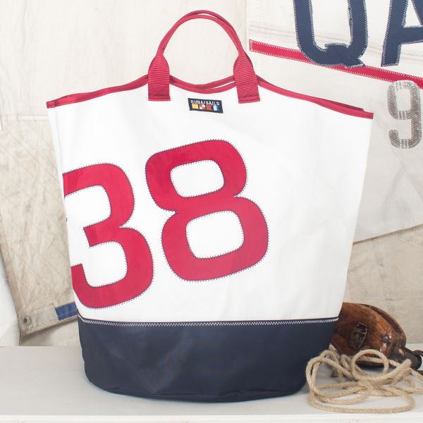 Crowsnest Sailcloth Laundry Bag - White / Red