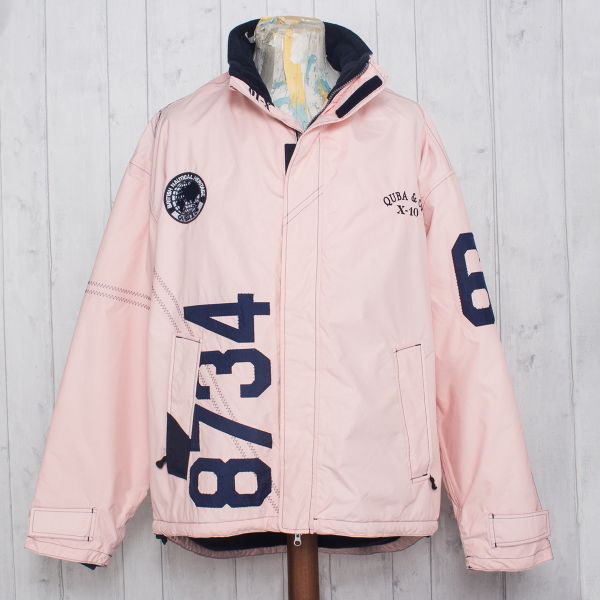 X-10  Unisex Technical Jacket in Pink with Navy 8734 appliqué 