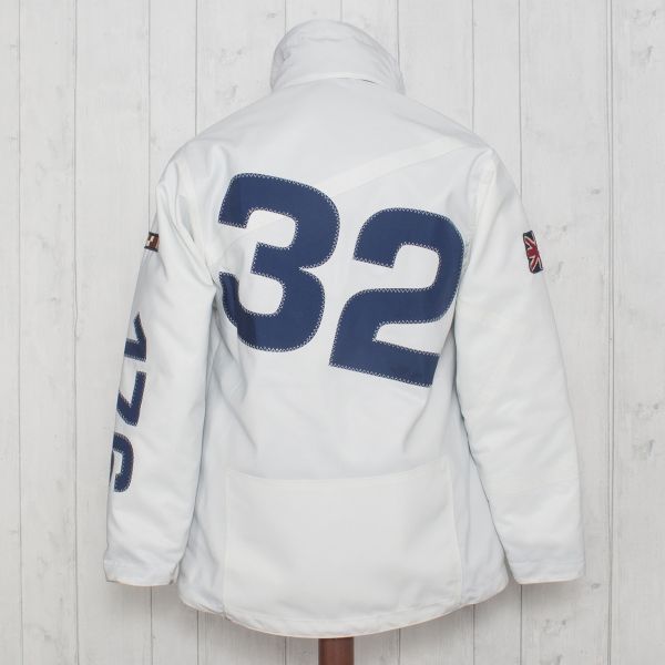 X-10 Authentic Sailcloth Jacket  White with Dark Blue