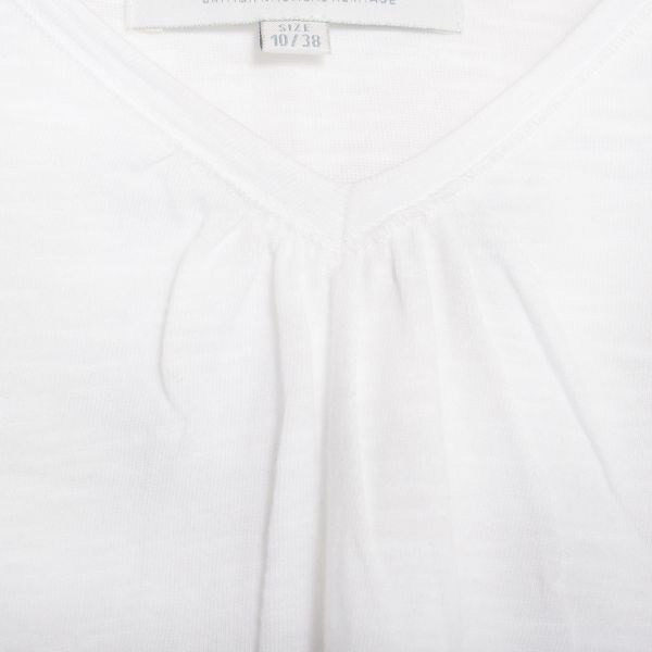 Wrasse Women's V Neck Cotton T-Shirt  - White