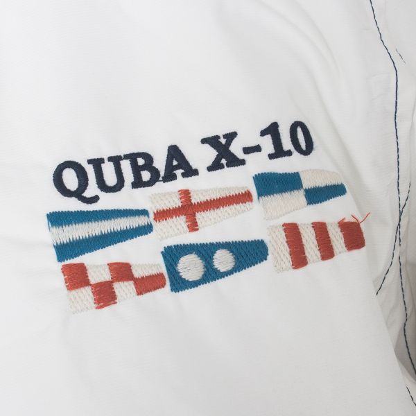 Iconic Men's X-10 Technical Jacket in White with Navy - 46 appliqué 