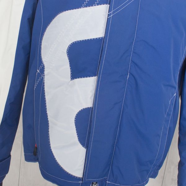Men's X-10 Colour Block Technical Jacket in White and Royal Blue - 6 appliqué 