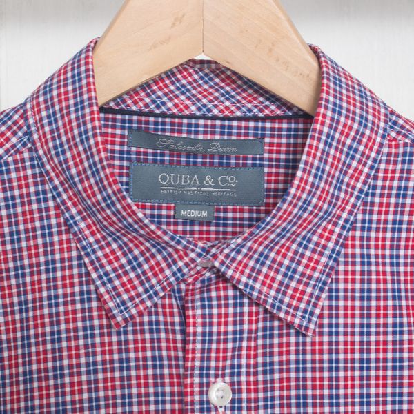 Murray Men's Checked Short Sleeved Shirt- Red/White/Blue