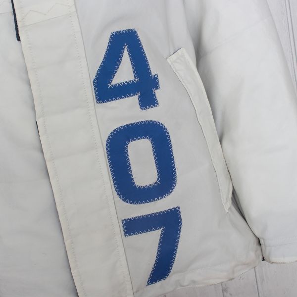 X-10 Authentic Sailcloth Jacket - White with Cobalt Blue