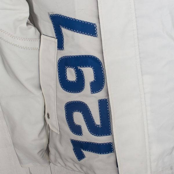  X-10 Authentic Unisex Sailcloth Jacket - White with Blue - 1297 appliqué 