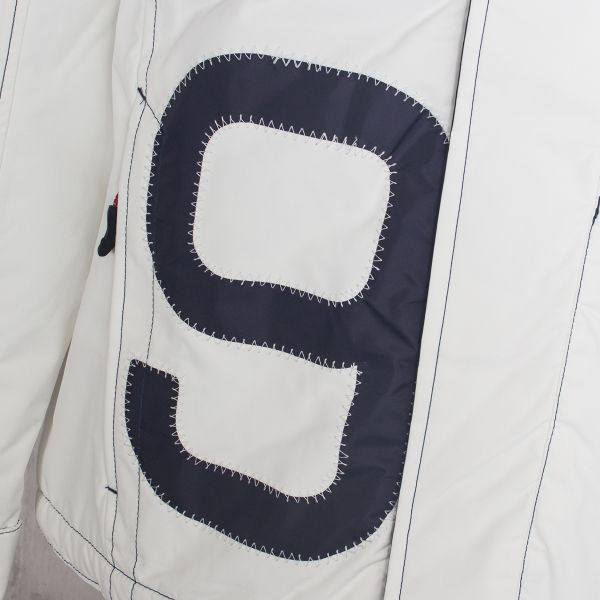 Iconic Men's X-10 Technical Jacket in White with Navy - 9 appliqué 