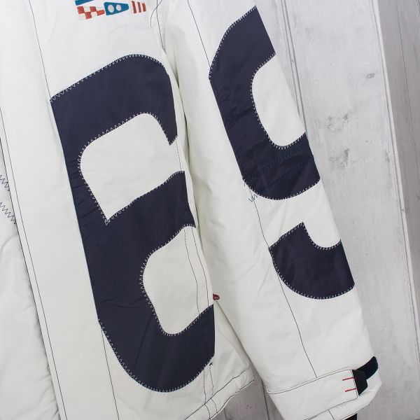 Iconic Men's X-10 Technical Jacket in White with Navy - 6 appliqué 