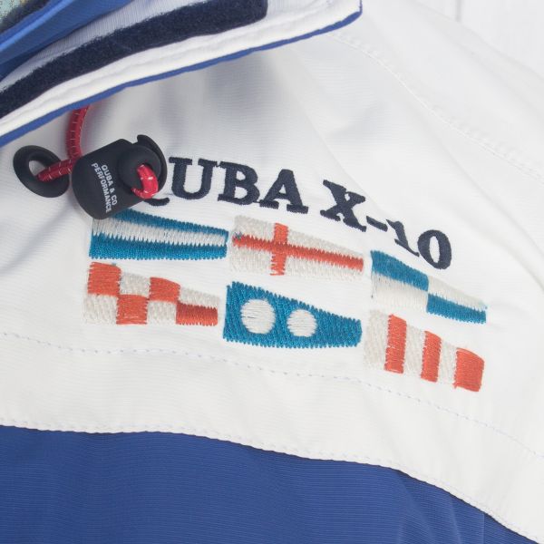 Men's X-10 Colour Block Technical Jacket in White and Royal Blue - 6 appliqué 