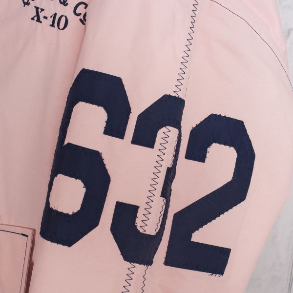 X-10  Unisex Technical Jacket in Pink with Navy 8734 appliqué 