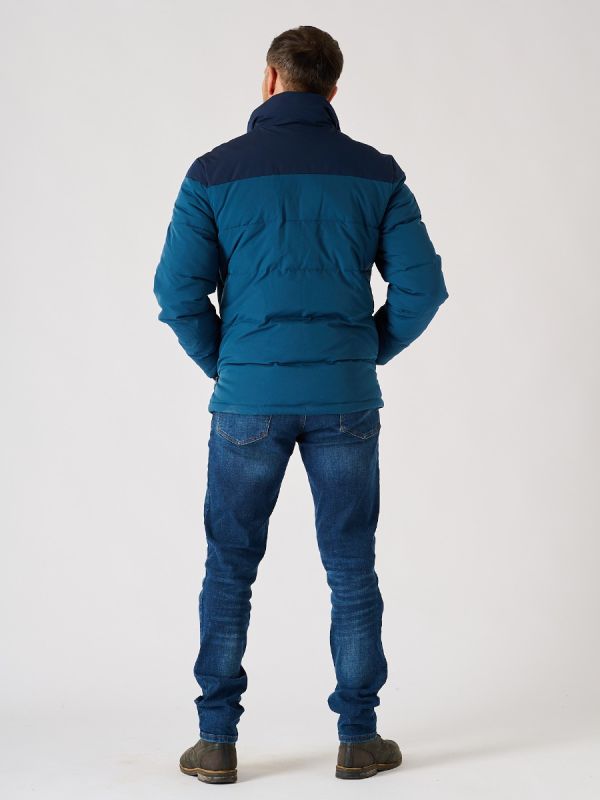 Blue Colour Block Puffer Jacket - Grenchen