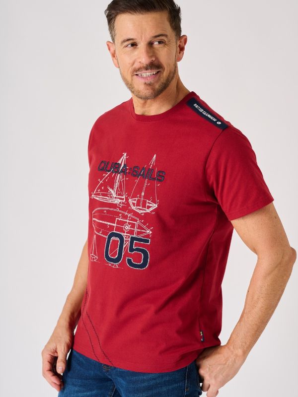 Red X-Series Quba Sails Boat Design T-Shirt - Harrison 