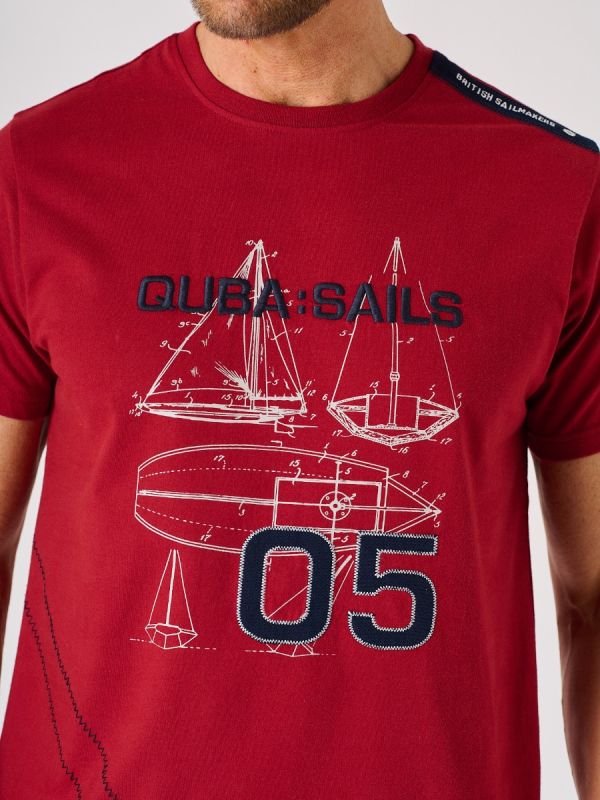 Red X-Series Quba Sails Boat Design T-Shirt - Harrison 