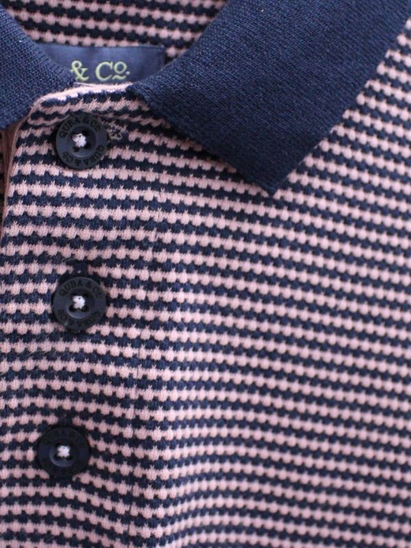 Hawkins Textured Stripe Pink Polo Shirt 