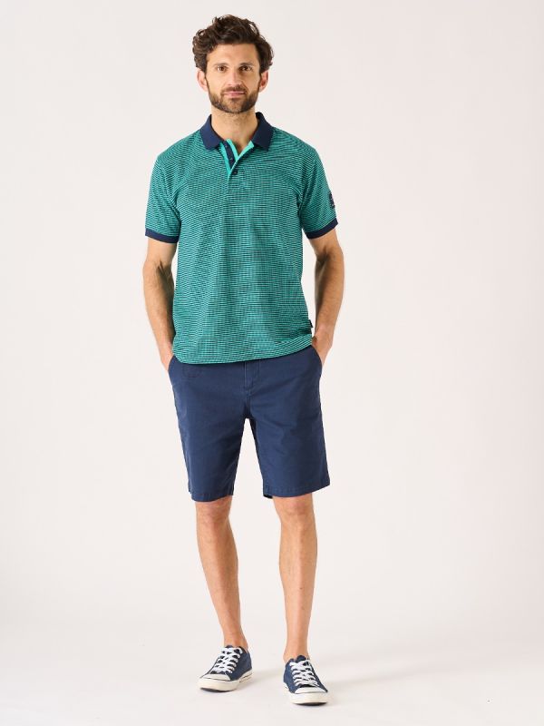 Hawkins Textured Stripe Green Polo Shirt 