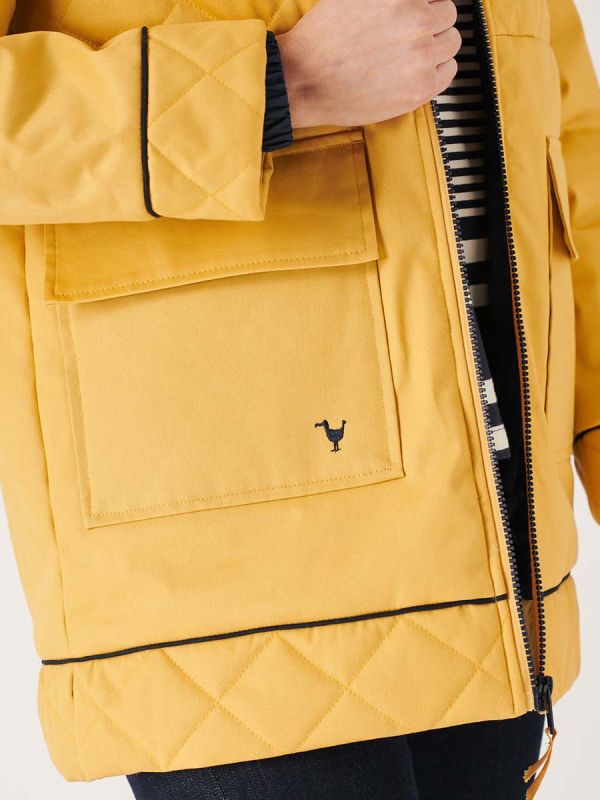 Huxley Yellow and Navy Quilted Jacket