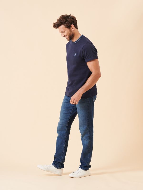 Navy Ribbed T-Shirt - Joux