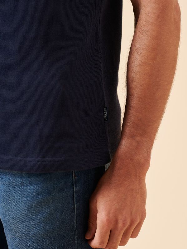 Navy Ribbed T-Shirt - Joux