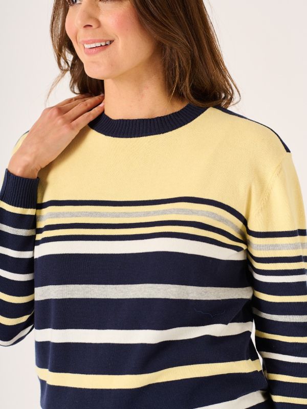 Kelty Navy and Yellow Striped Cotton Jumper