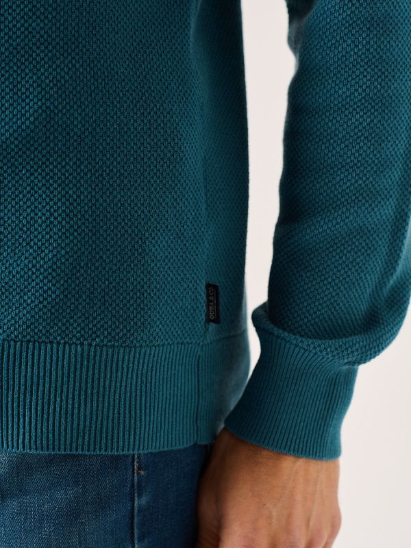 Kentmoore Crew Neck Teal Blue Knitted Jumper