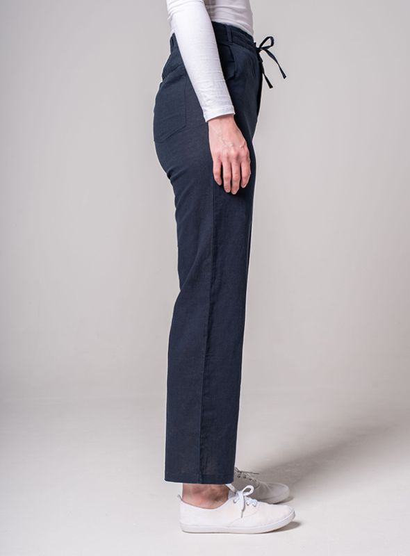 Leia Linen Trousers - Deep Navy