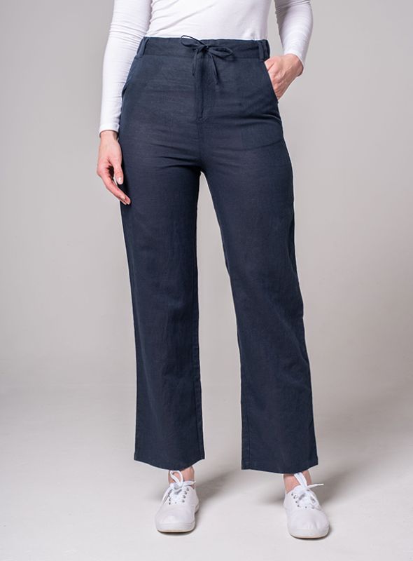 Leia Linen Trousers - Deep Navy | Quba & Co | Jeans, Trousers and Shorts