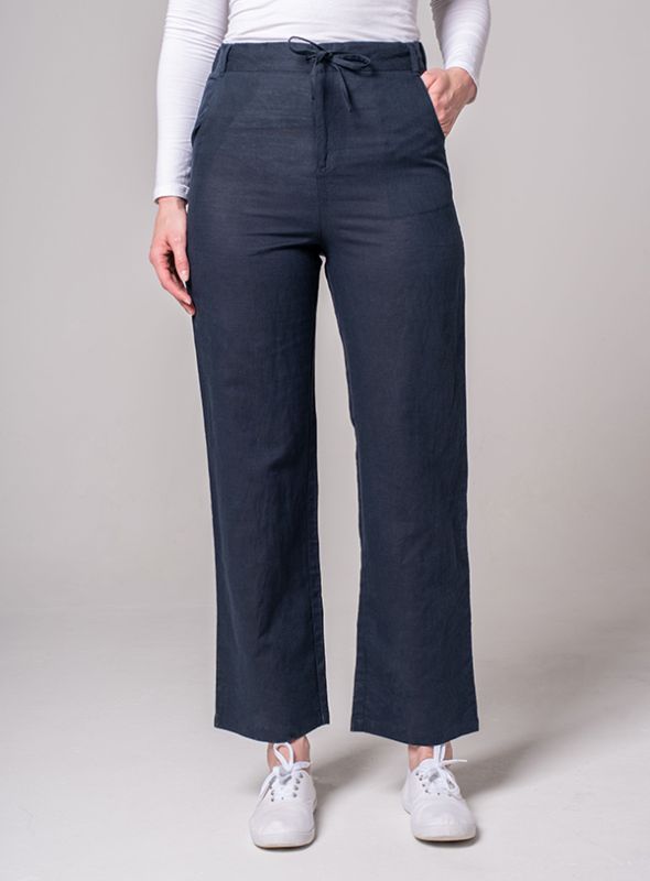 Leia Linen Trousers - Deep Navy