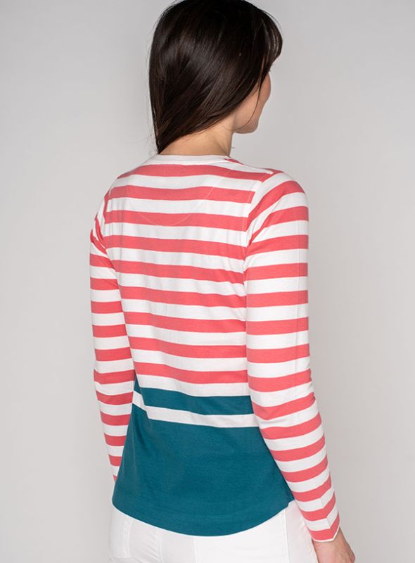 Leone Long Sleeve Striped T-Shirt - Tea Rose
