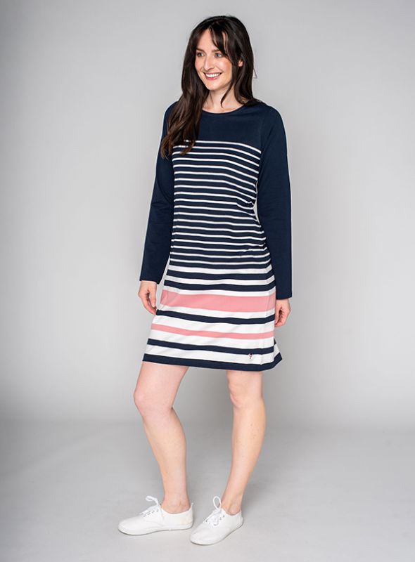 Lillian Striped Dress - Dark Navy | Quba & Co Dresses and Skirts