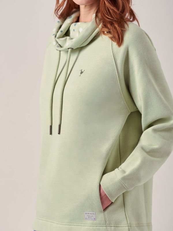 Livia SEAFOAM GREEN Cowl Neck Sweatshirt | Quba & Co
