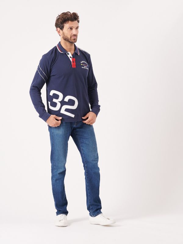 navy, polo, long sleeve, rugby, shirt, top, t-shirt, x-series, sporty, sport, contrast, mens gift