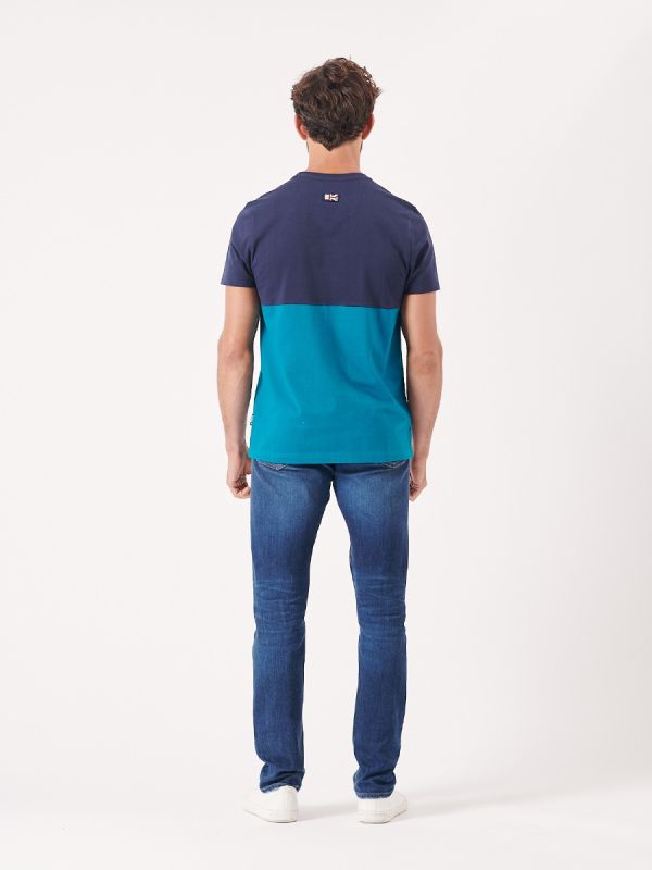 navy, teal, colour block, t-shirt, tee, top, x-series, sport inspired, sporty, graphic