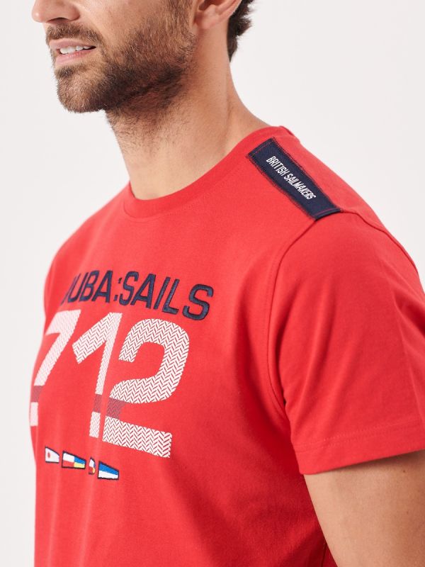 red, bright red, sail red, x-series, graphic, sporty, short sleeve, t-shirt, tee, top, 