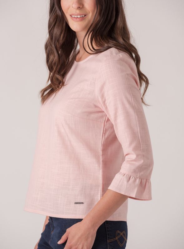 Ola Bell Sleeve Woven Top - Pale Pink