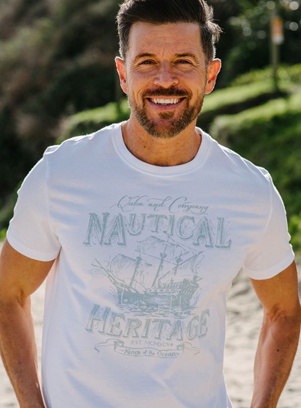 Nooney Nautical Print T-Shirt - White