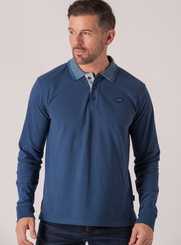 Pederson Long Sleeve Polo - Gibraltar Blue