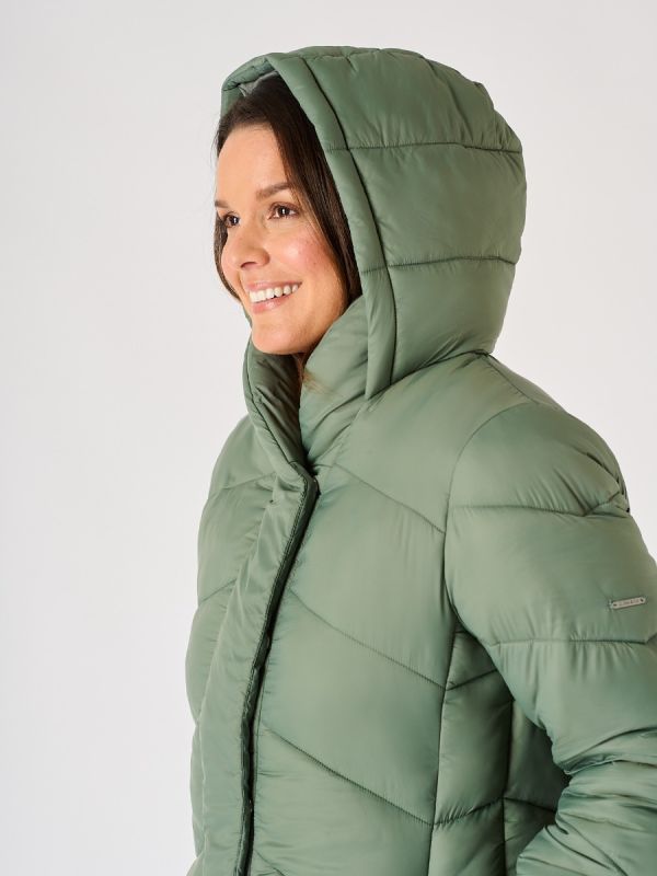 Sage Green Hooded Padded Coat - Plover