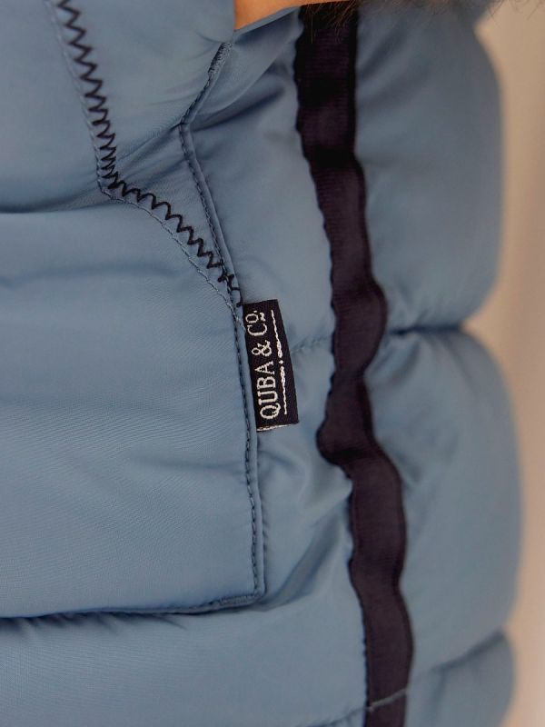 gilet, padded, puffer, lifestyle, mid-blue, blue, pockets, zip-up, jacket, coat, lightweight