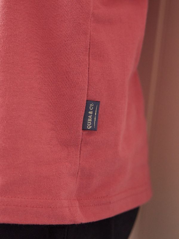 pink, rosewood, blush, navy stitching, casual, tee, t shirt, top, summer, mens, holiday