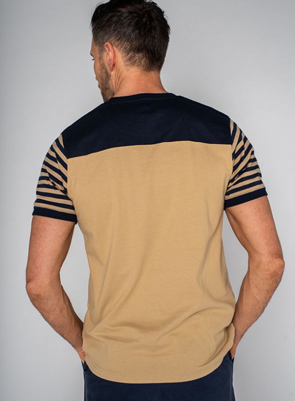 Robin Short Sleeve T-Shirt - Sand/Navy