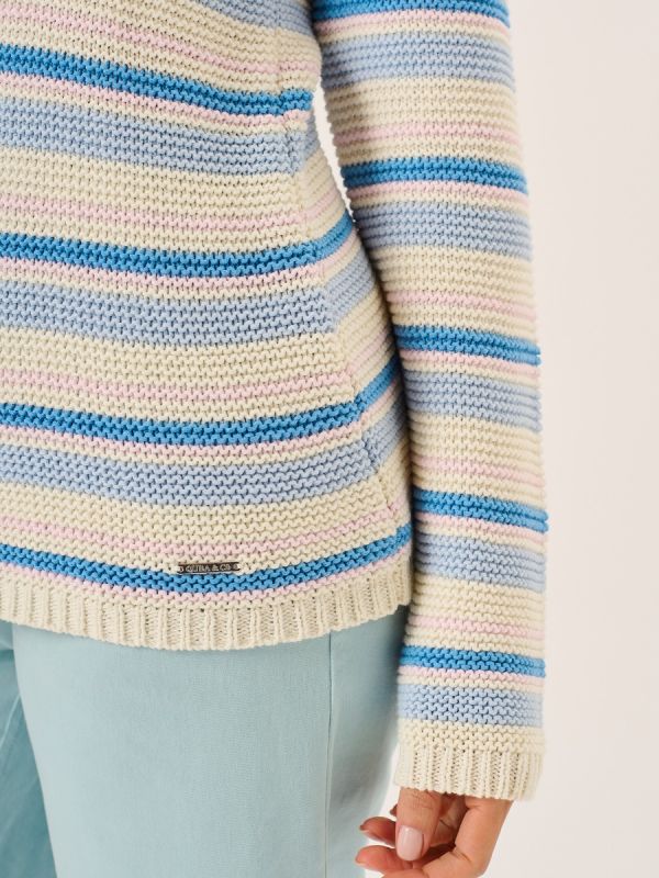 Multicoloured Pearl Knit Striped Jumper - Shola