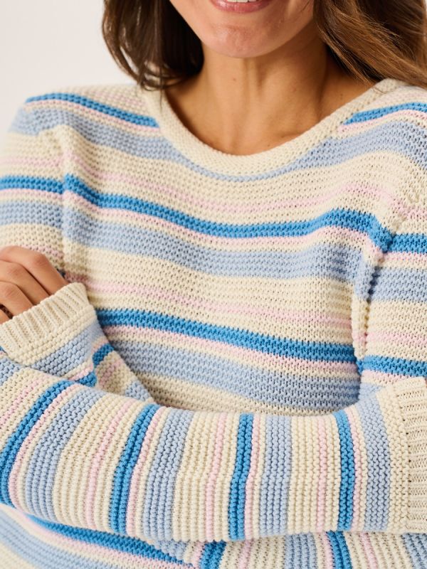 Multicoloured Pearl Knit Striped Jumper - Shola