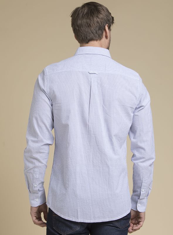 Sierra Long Sleeved Shirt - White/Deep Cobalt